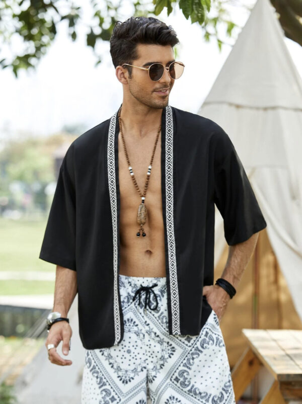 Men's Black Festival Kimono