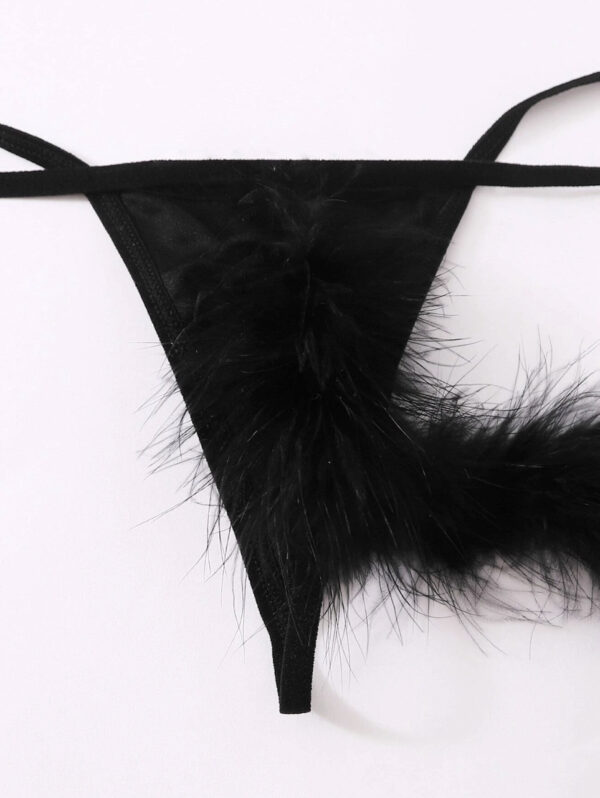 Fluffy Lingerie Set with Tail & Wrist Cuffs