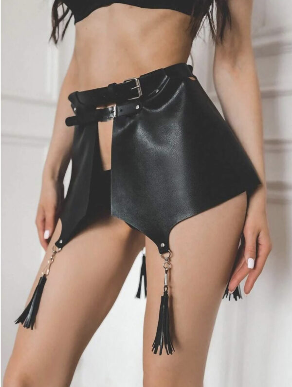 Adjustable PU Leather Skirt Harness