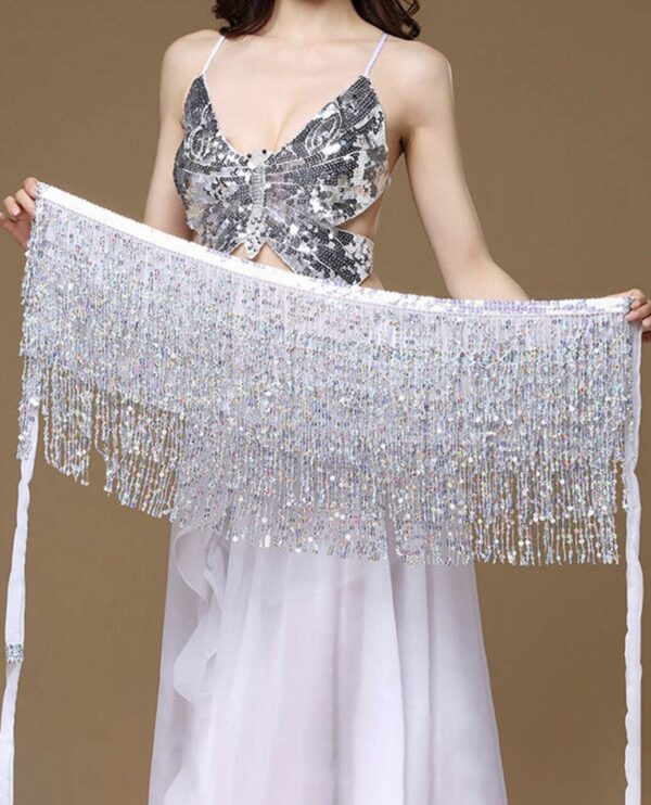 Silver Sequin Wrap Skirt