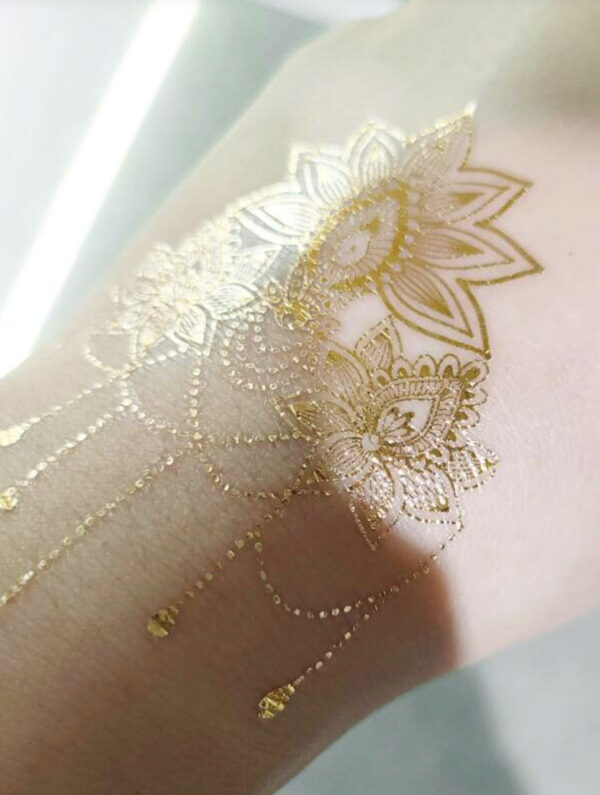 Lotus Flower Metallic Tattoo