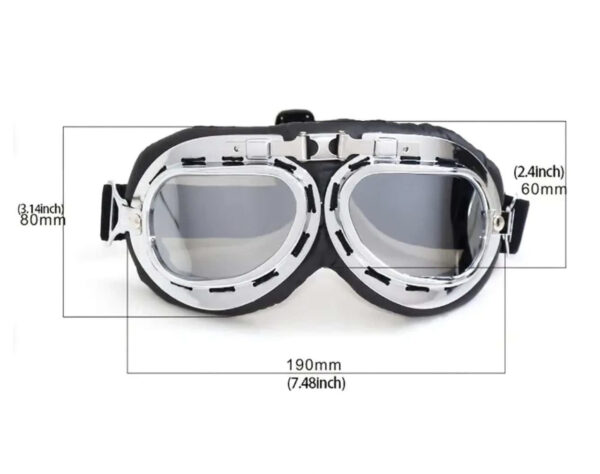 Silver Aviator Style Goggles