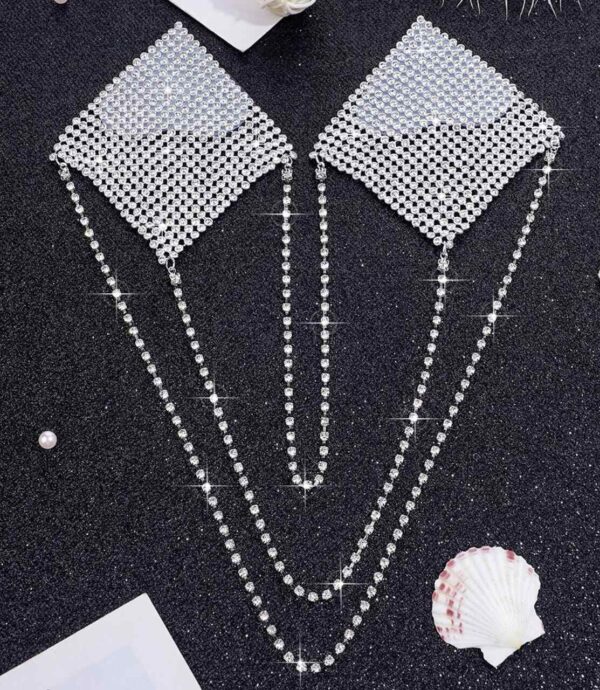 Rhinestone Dangle Breast Petal Cover