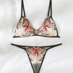 Butterfly Embroidered G-String Set