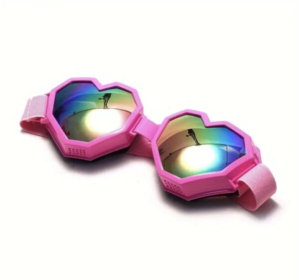Funky Festival Goggle Glasses - Pink Heart