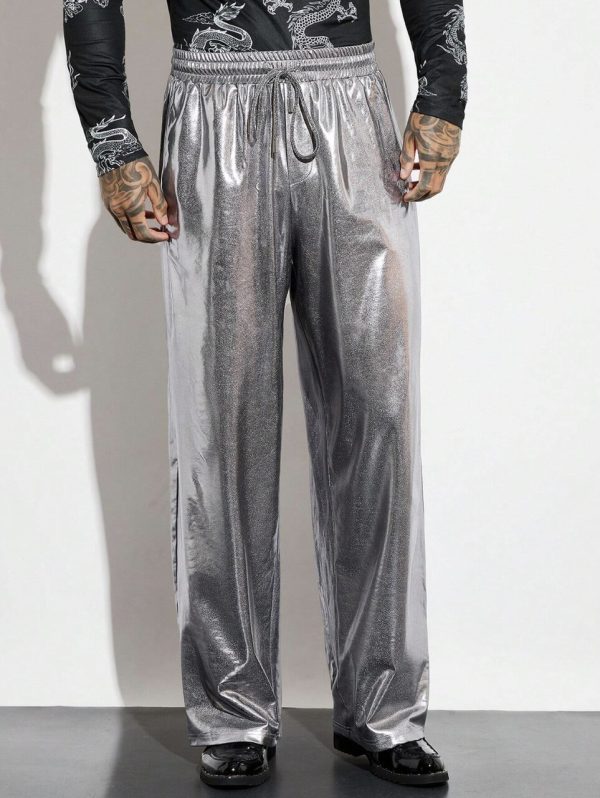 Silver Metallic Loose Pants