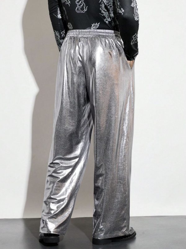 Silver Metallic Loose Pants