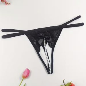 Faux Pearl & Bow G-String