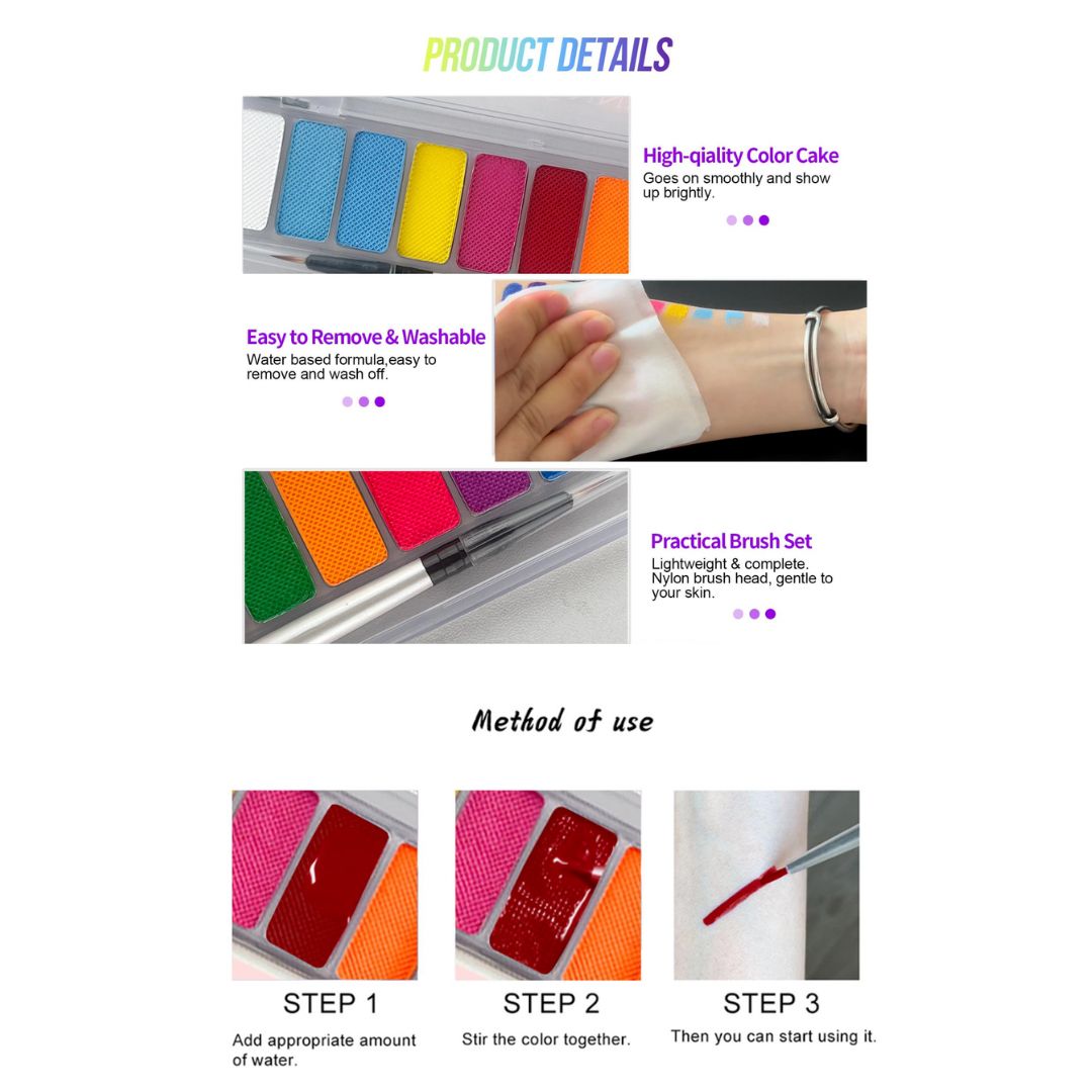 Fluorescent UV Fine Makeup Pallet Fluorescent UV Fine Makeup Pallet