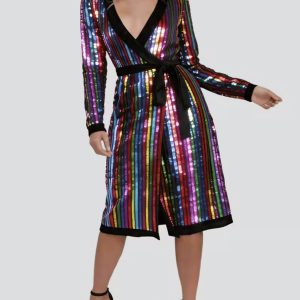 Metallic Mamma Mia Wrap Dress